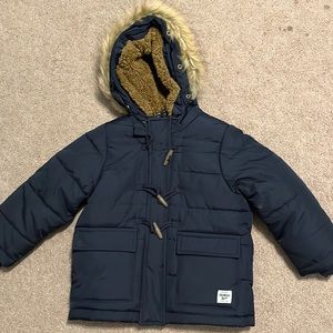 OshKosh lined puffy coat with faux fur hood